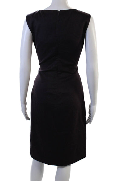 Eric Gaskins Womens Sheath Pencil Dress Black Sleeveless Round Neck Zip Size S