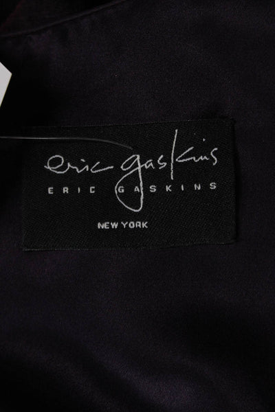 Eric Gaskins Womens Sheath Pencil Dress Black Sleeveless Round Neck Zip Size S