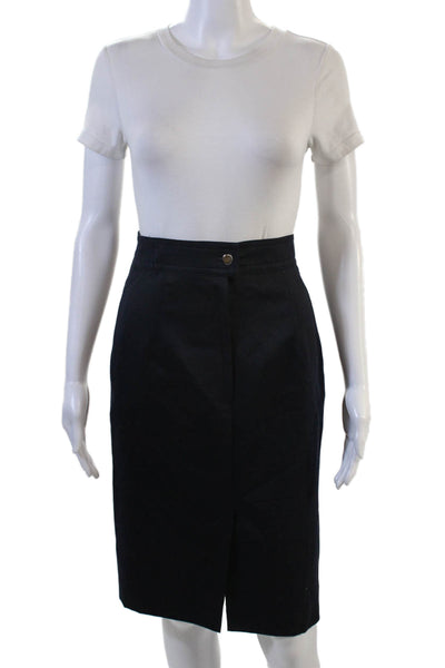 Laurel Women Straight Pencil Skirt Black Knee Length Wool Blend Size S