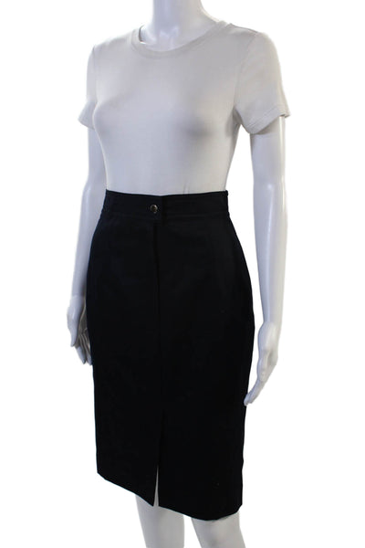 Laurel Women Straight Pencil Skirt Black Knee Length Wool Blend Size S