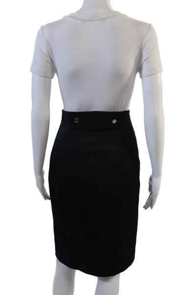 Laurel Women Straight Pencil Skirt Black Knee Length Wool Blend Size S