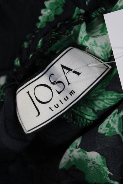 Josa Tulum Womens Jumpsuit Black Floral V-Neck Sleeveless Polyester Size XS