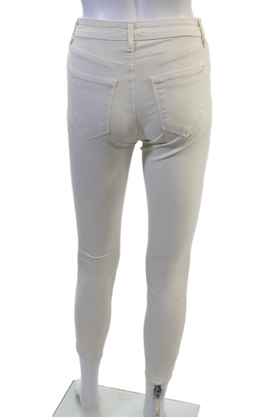 L'Agence Women Ankle Jeggings White Mid Rise Size 25