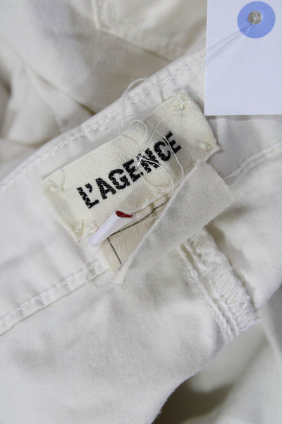 L'Agence Women Ankle Jeggings White Mid Rise Size 25
