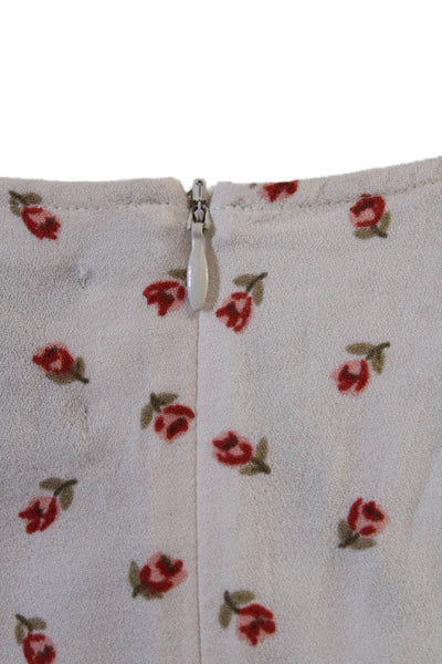Reformation Women Mini Sundress White Floral V-Neck Viscose Size 0