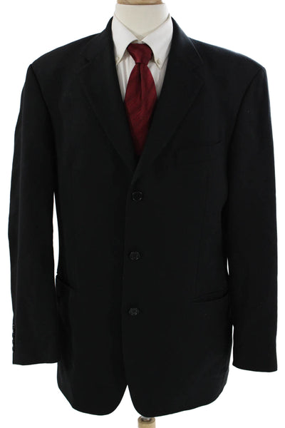Boss Hugo Boss Men Classic Black Virgin Wool Suit Jacket Button Size 42