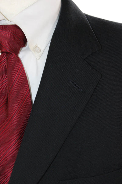 Boss Hugo Boss Men Classic Black Virgin Wool Suit Jacket Button Size 42