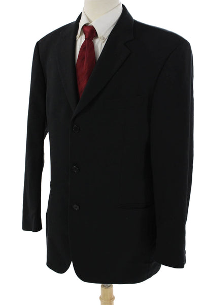 Boss Hugo Boss Men Classic Black Virgin Wool Suit Jacket Button Size 42