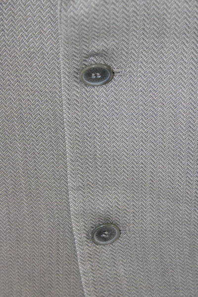 Baracuta Mens 2 Piece Herringbone Gray 100% Wool Suit Jacket Button Size 42