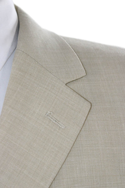 Andrew Fezza Mens Classic Beige Wool Blend Suit Jacket Size 40