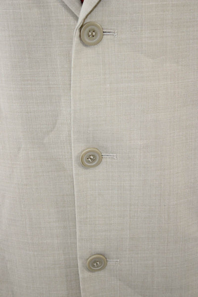 Andrew Fezza Mens Classic Beige Wool Blend Suit Jacket Size 40