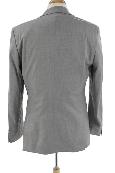 Apt. 9 Mens Gray Solid Collared Suit Jacket Button Size 40