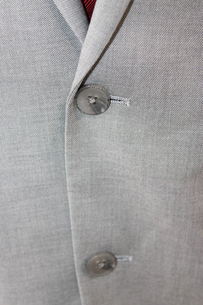 Apt. 9 Mens Gray Solid Collared Suit Jacket Button Size 40