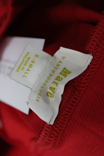 Maeve Anthropologie Women Red Sweatpants 90s Solid Size XS