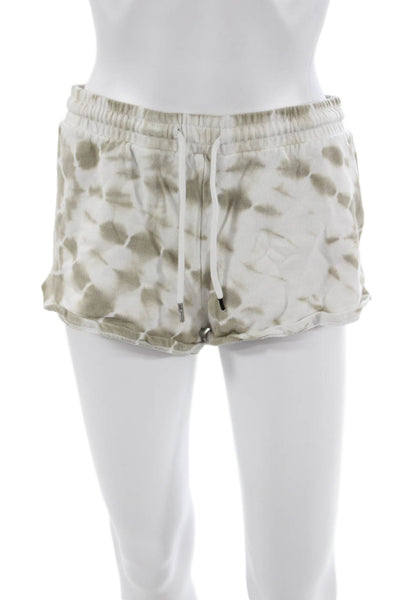 Z Supply Unisex Sweat Shorts Beige Cotton Drawstring Beach Size XS