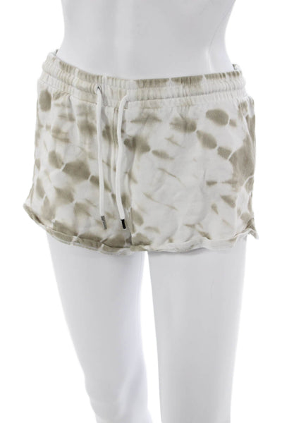 Z Supply Unisex Sweat Shorts Beige Cotton Drawstring Beach Size XS