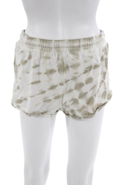 Z Supply Unisex Sweat Shorts Beige Cotton Drawstring Beach Size XS
