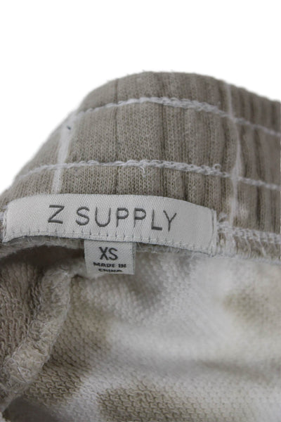 Z Supply Unisex Sweat Shorts Beige Cotton Drawstring Beach Size XS