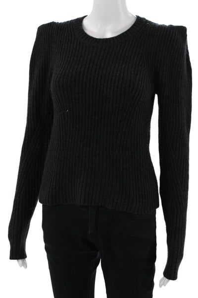 Autumn Cashmere Women Pullover Sweater Black Crew Neck Long Sleeve Size XS