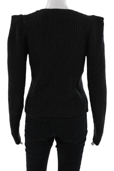 Autumn Cashmere Women Pullover Sweater Black Crew Neck Long Sleeve Size XS
