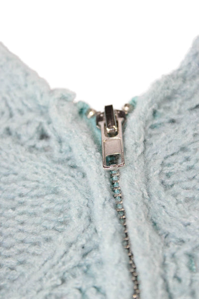 Sunday Stevens Womens Full-zip Hoodie Light Blue Drawstring Viscose Size S