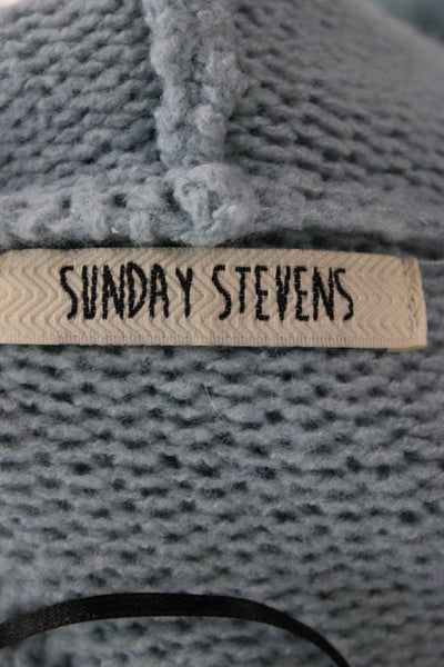 Sunday Stevens Womens Full-zip Hoodie Light Blue Drawstring Viscose Size S