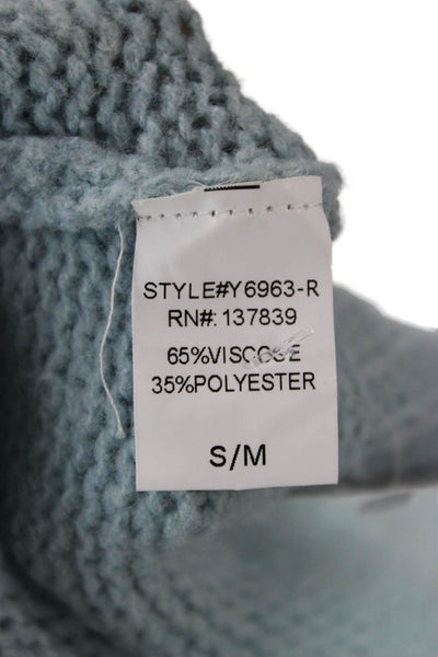Sunday Stevens Womens Full-zip Hoodie Light Blue Drawstring Viscose Size S