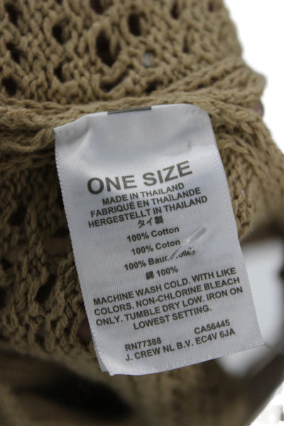 J Crew Unisex Bohemian Solid Beige 100% Cotton Sweaters Size One Size