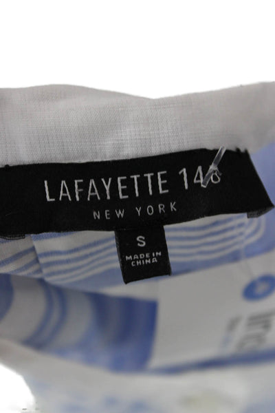 Lafayette 148 New York Women Light Blue Striped Button-Up Tunic Size S