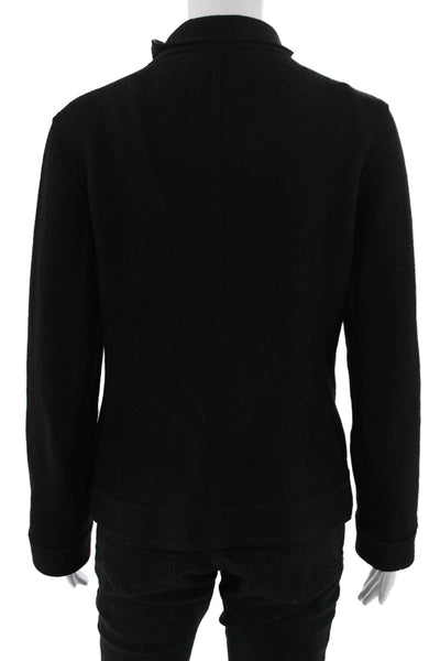 Lafayette 148 New York Womens Black Wool Mockneck Jacket Size 4
