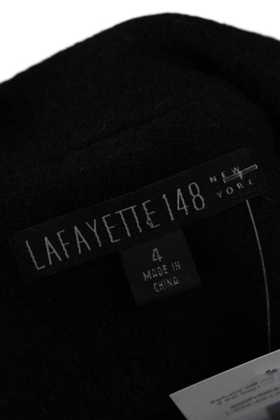 Lafayette 148 New York Womens Black Wool Mockneck Jacket Size 4