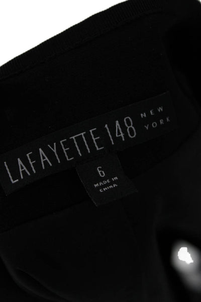 Lafayette 148 New York Women Quilted Biker Jacket Black Zip Size 6