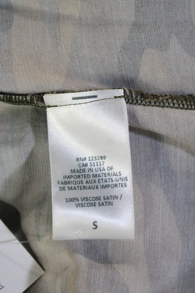 Michael Lauren Women Cropped Camouflage Viscose Tank Sleeveless Zip Size S