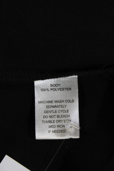 Lola & Sophie Womens Black Mock Neck Long Sleeve Tie Blouse Size S