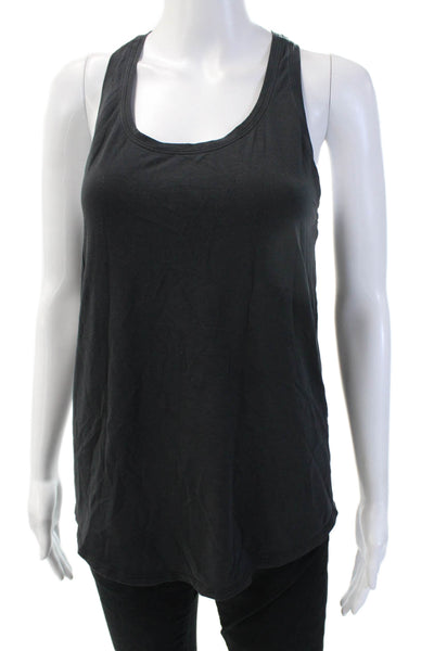 Lululemon Women Sleeveless Basic Tank Black Cotton Blend Round Neck Size S