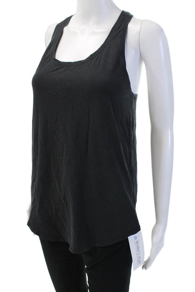 Lululemon Women Sleeveless Basic Tank Black Cotton Blend Round Neck Size S