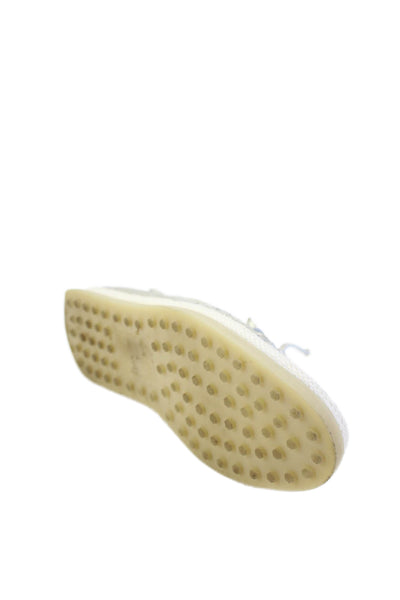 Dolce Vita Womens Lace Up Perforated Metallic Loafers Gold Leather Size 8