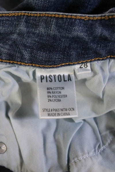 Pistola Women Skinny Ankle Jeans Blue Mid Rise Button Size 28
