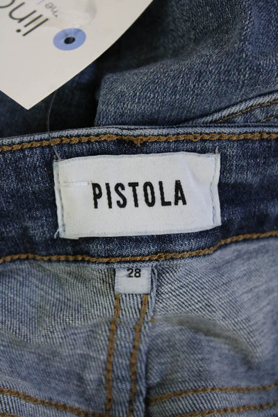 Pistola Women Skinny Ankle Jeans Blue Mid Rise Button Size 28