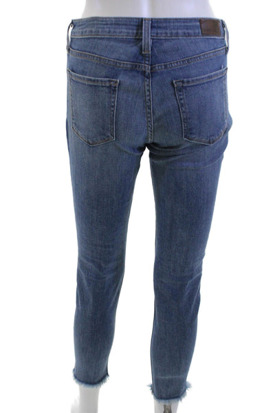 Just Black Womens Ankle Cropped Skinny Jeans Dark Blue Mid Rise Size 27