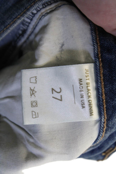 Just Black Womens Ankle Cropped Skinny Jeans Dark Blue Mid Rise Size 27