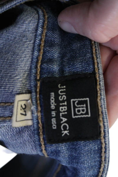 Just Black Womens Ankle Cropped Skinny Jeans Dark Blue Mid Rise Size 27