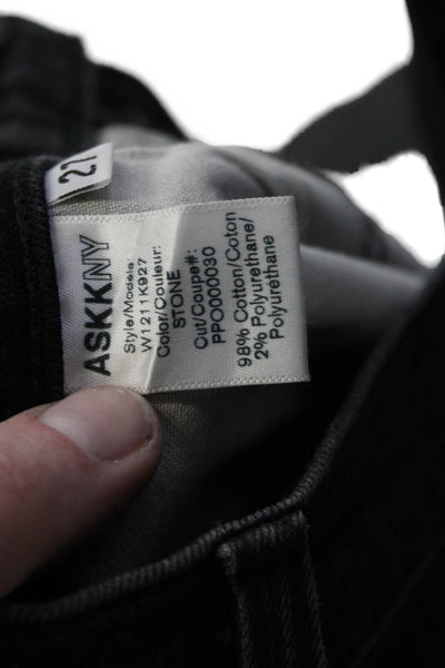 ASKKNY Womens Ankle Skinny Black Mid-Rise Jeans Size 27