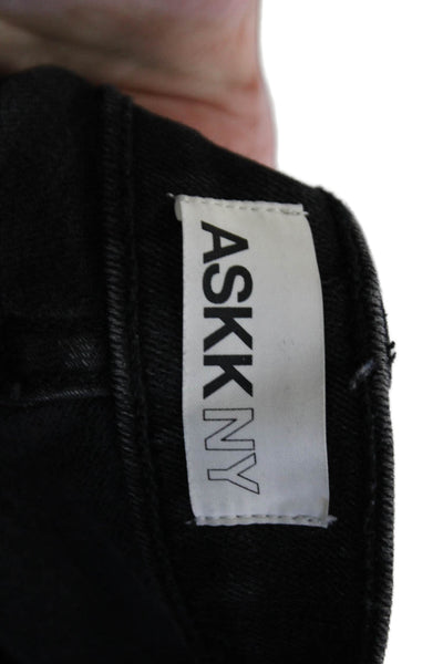 ASKKNY Womens Ankle Skinny Black Mid-Rise Jeans Size 27