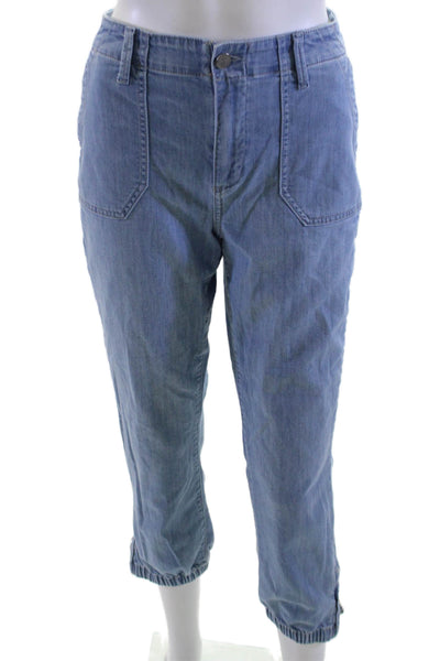 Paige Women Light Blue Cropped Jogger Pants Mid Rise Size 29