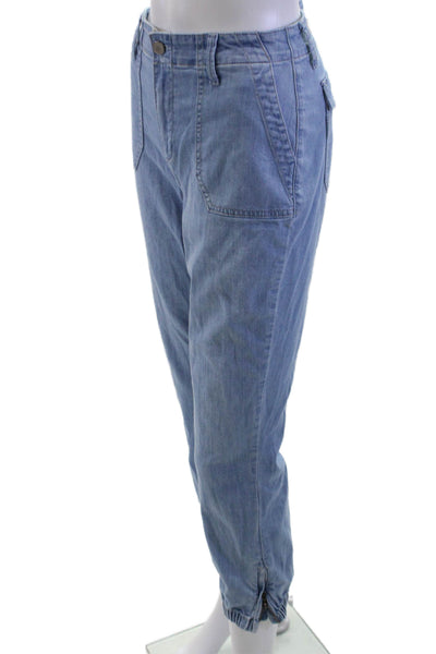 Paige Women Light Blue Cropped Jogger Pants Mid Rise Size 29