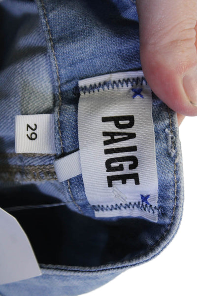 Paige Women Light Blue Cropped Jogger Pants Mid Rise Size 29
