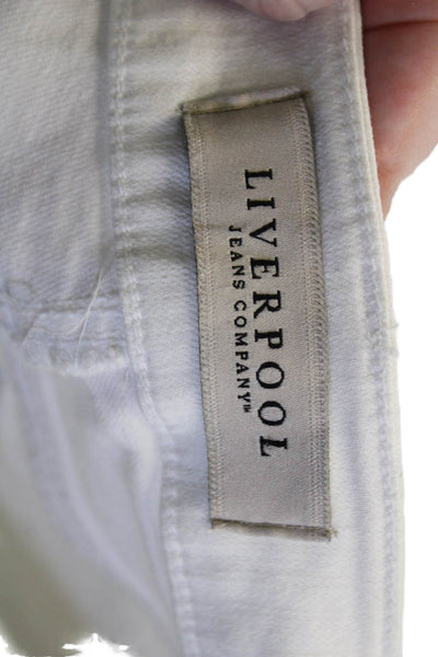 Liverpool Jeans Company Womens Cropped Ankle Mid-Rise White Jeans Size 29