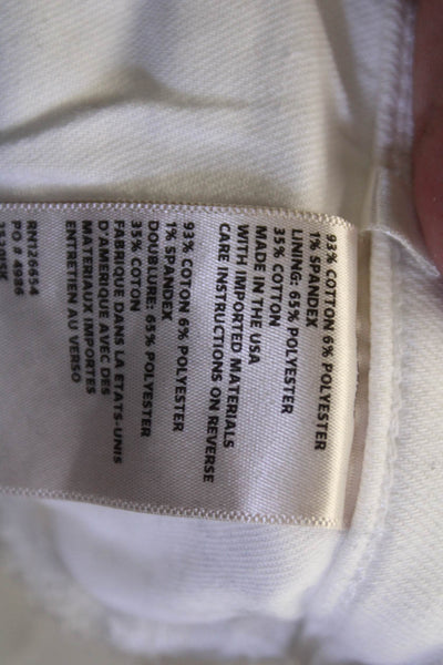 L'Agence Women Cropped Straight High Waist White Jeans Size 28