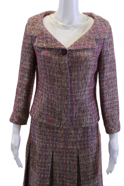 Douglas Hannant Womens Woven Collared Skirt Suit Multicolor Size 8 4